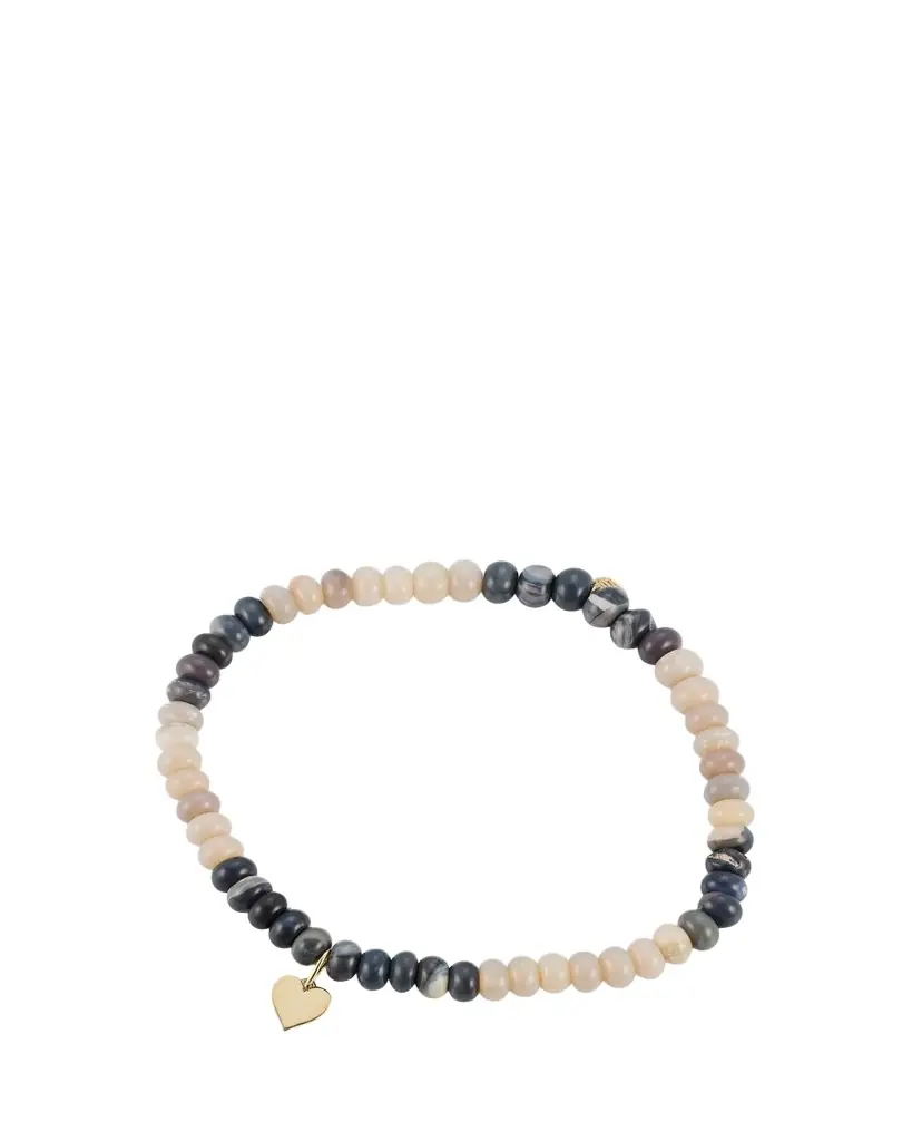 Sydney Evan Opal and 14K Gold Tiny Pure Heart Charm Bracelet