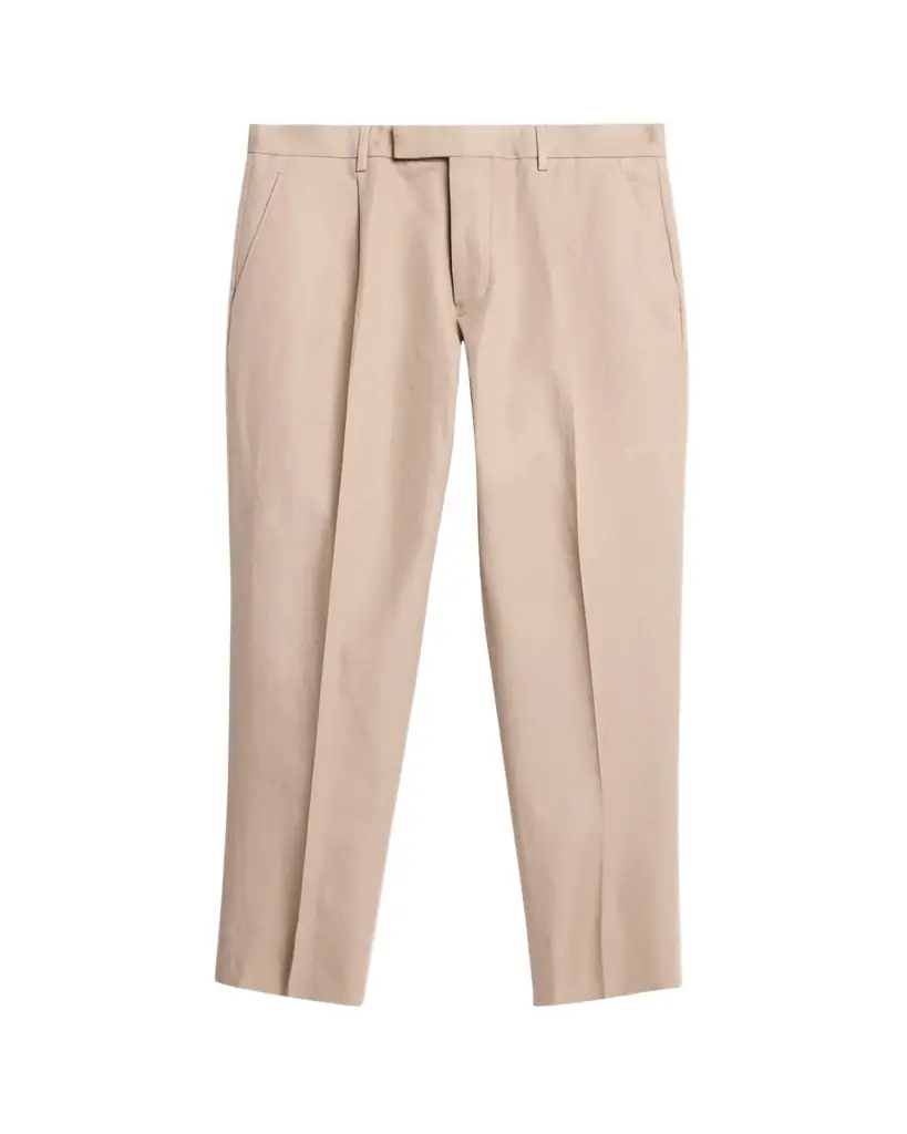ZEGNA Men's Linen and Cotton Flat-Front Pants