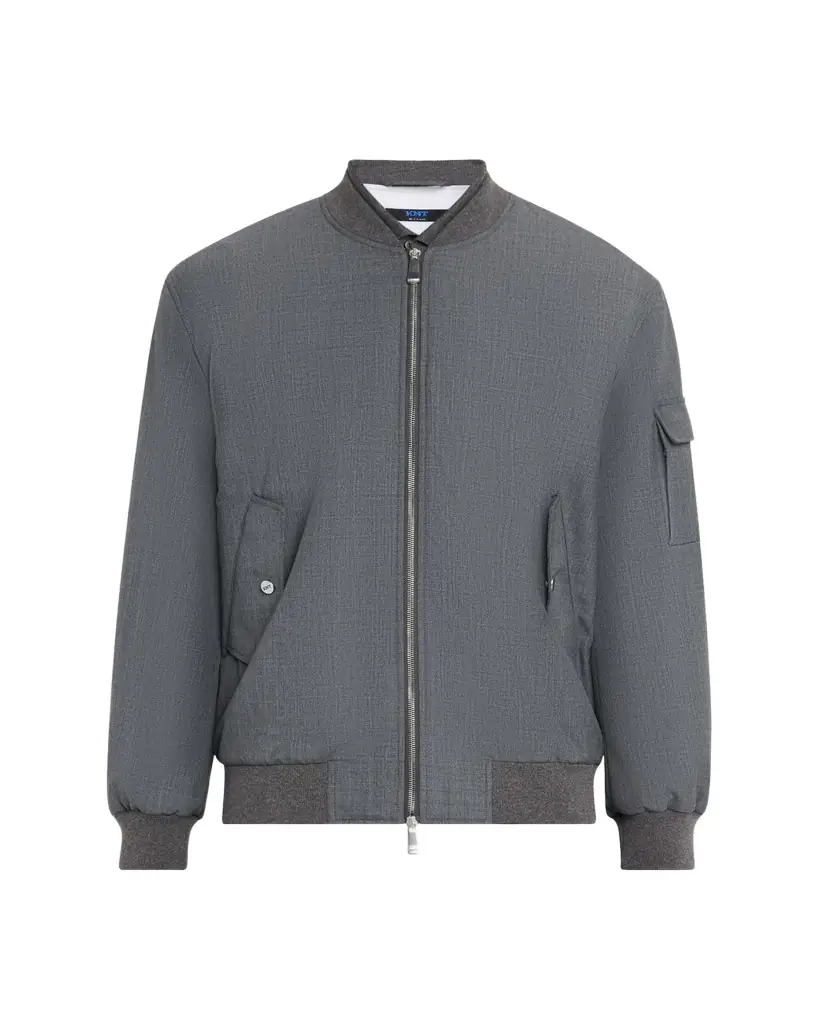 KNT Men's Zip-Front Wool Bomber Jacket