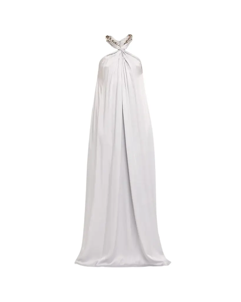 Stella McCartney Ball-Collar Satin Halter Gown