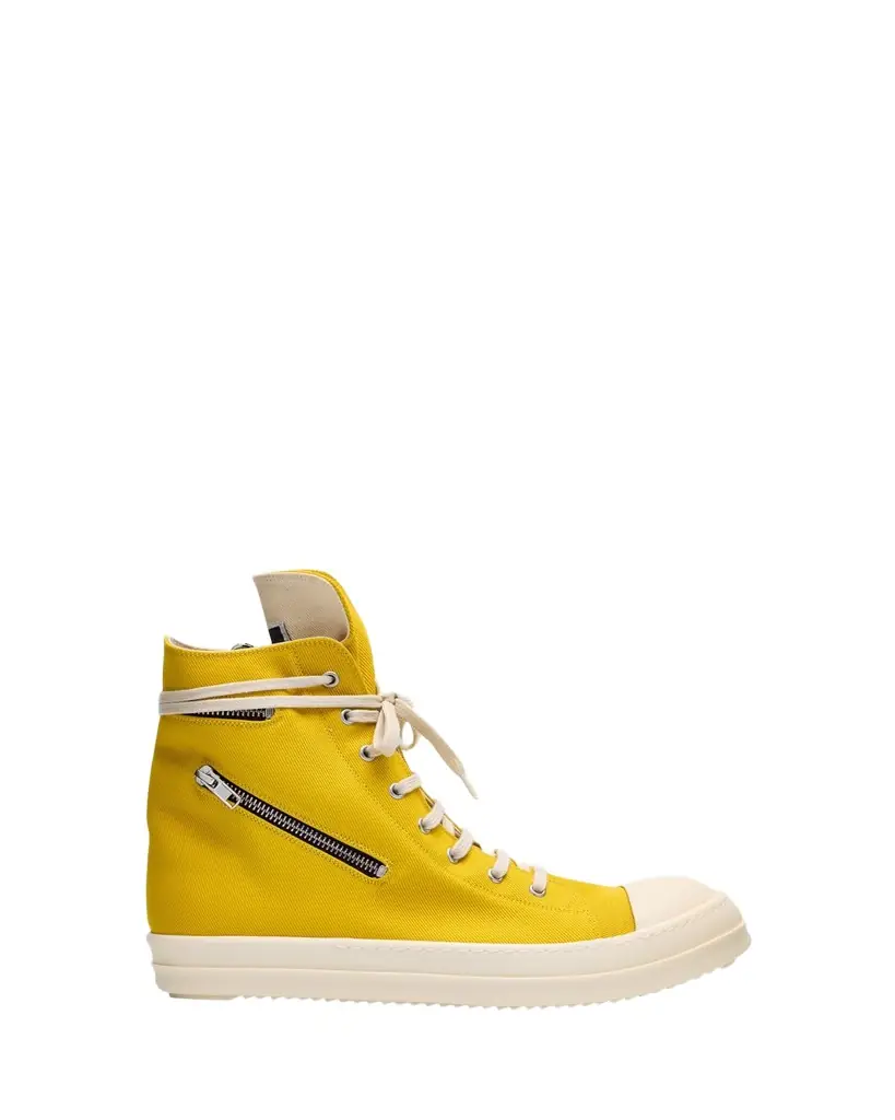 DRKSHDW RICK OWENS Men's Cargo Sneaks Denim High-Top Sneakers