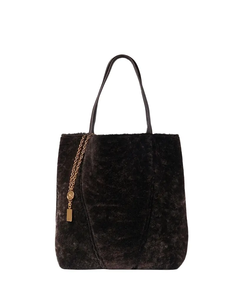 Chloe Spin Tote Bag in Shearling
