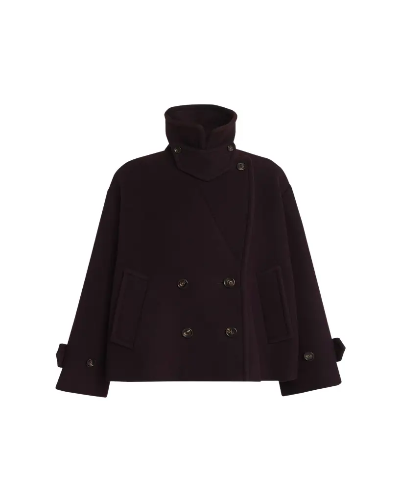Chloe Wool Double-Breasted Oversized Pea Coat