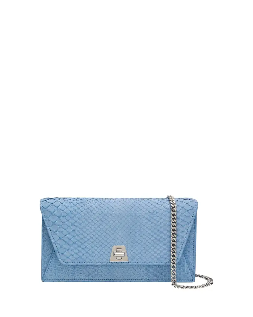 Akris Anouk Snakeskin Suede Envelope Clutch Bag
