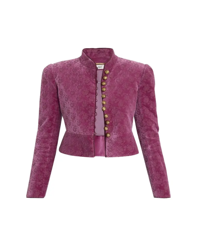 Chloe Floral Velvet Top Coat