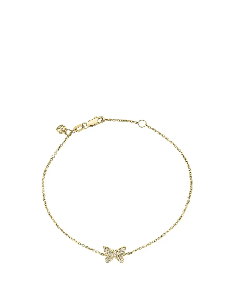 Sydney Evan 14K Gold Diamond Butterfly Bracelet