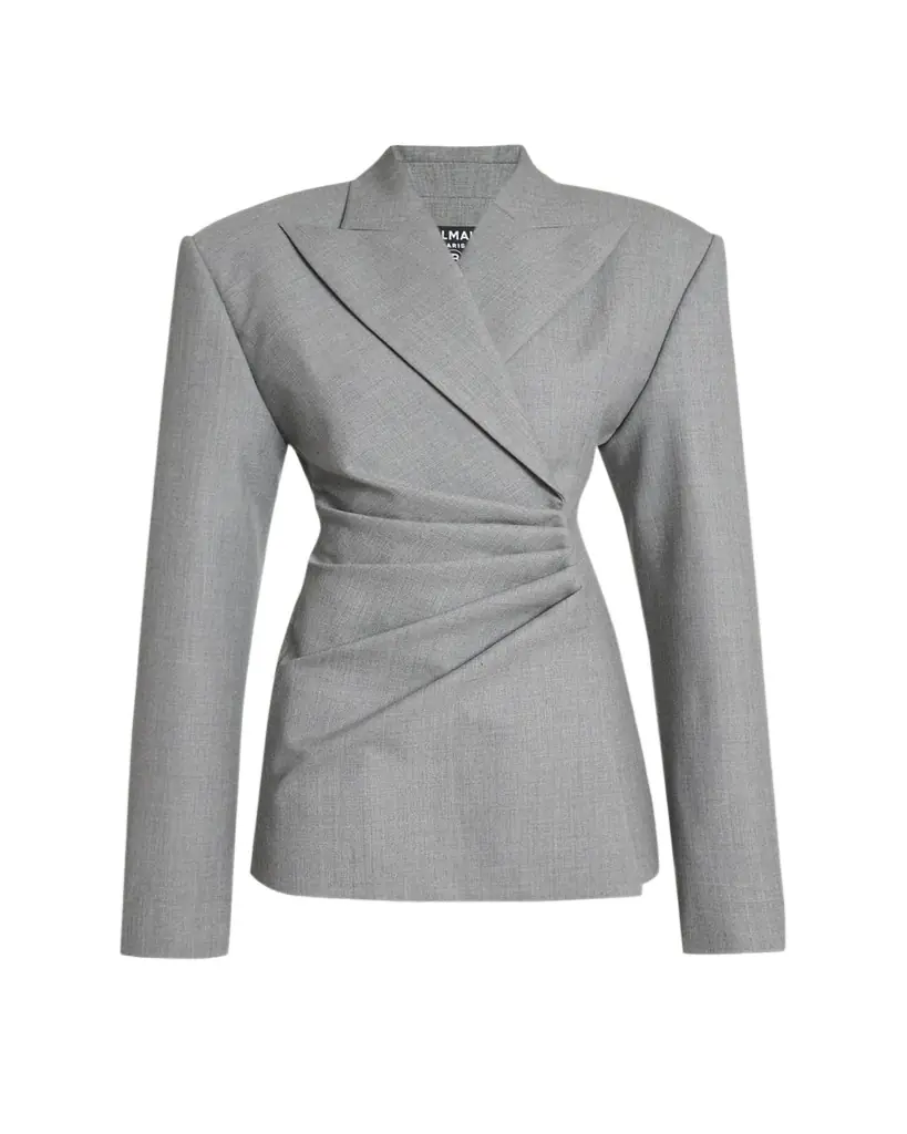 aexae contoured mini blazer dress AEXAE Wool Contoured Blazer Mini Dress