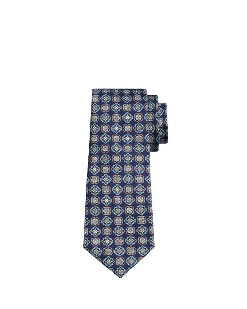 Kiton Men's Geometric Medallion Silk 7-Fold Tie