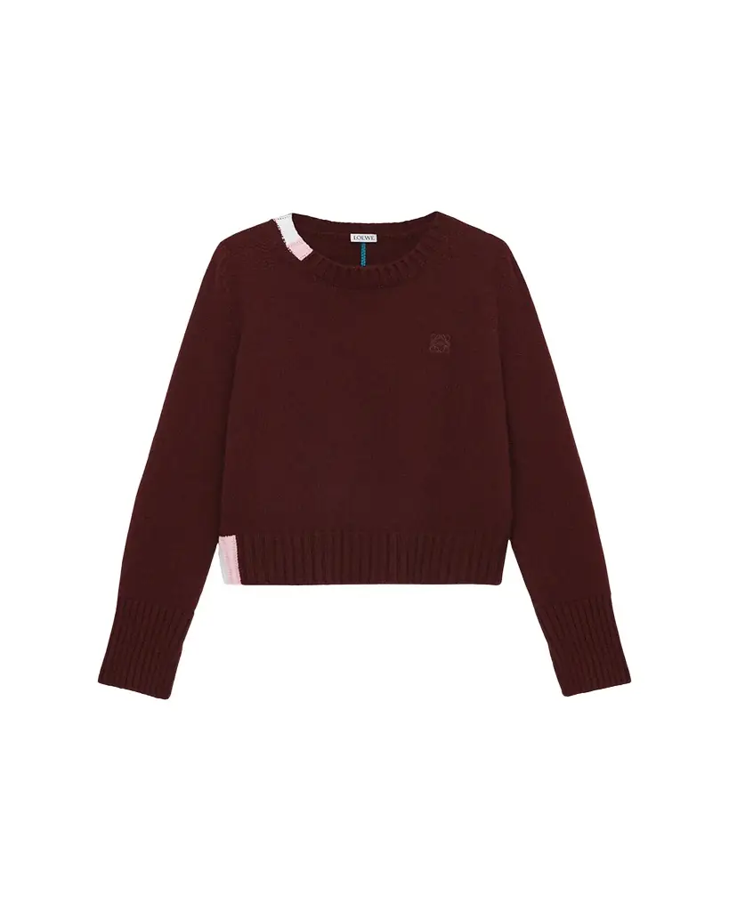 Loewe Contrast Intarsia Cashmere-Blend Sweater