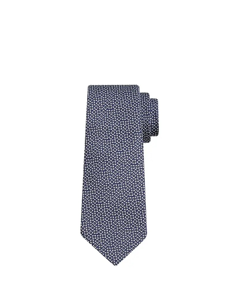Kiton Men's Micro-Floral Silk 7-Fold Tie