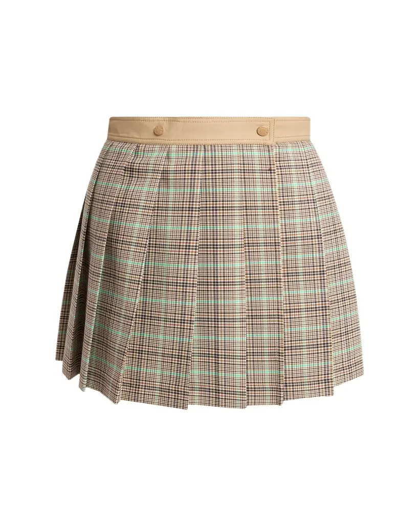 Moncler Pleated Plaid Mini Skirt
