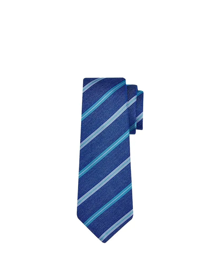 Kiton Men's Jacquard Stripe Silk 7-Fold Tie