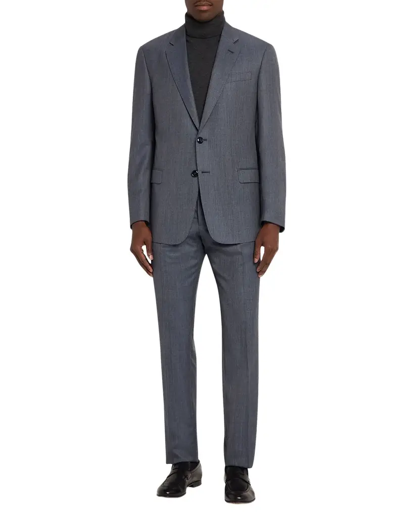 Giorgio Armani Men 's Wool and Silk Micro-Check Soft Two-Piece Suit