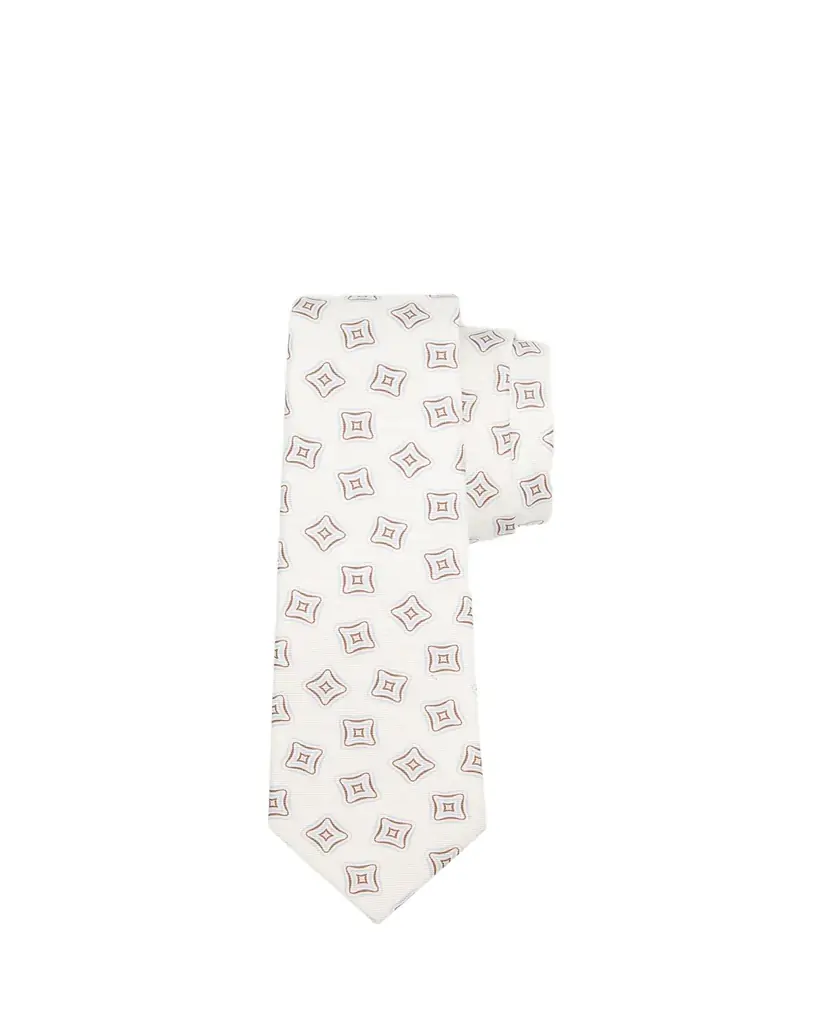 Kiton Men's Geometric Square Silk 7-Fold Tie