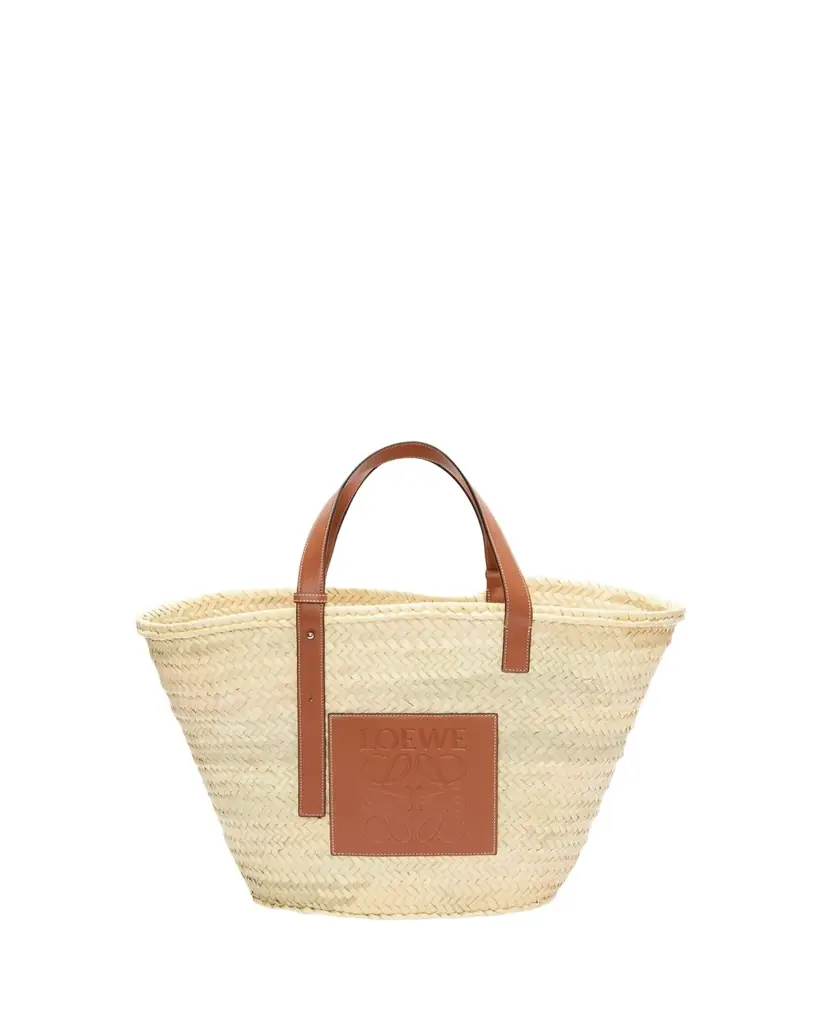 Classic Basket Raffia Tote Bag