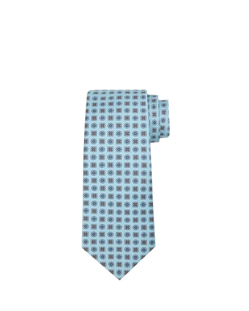 Kiton Men's Geometric Floral Medallion Silk 7-Fold Tie
