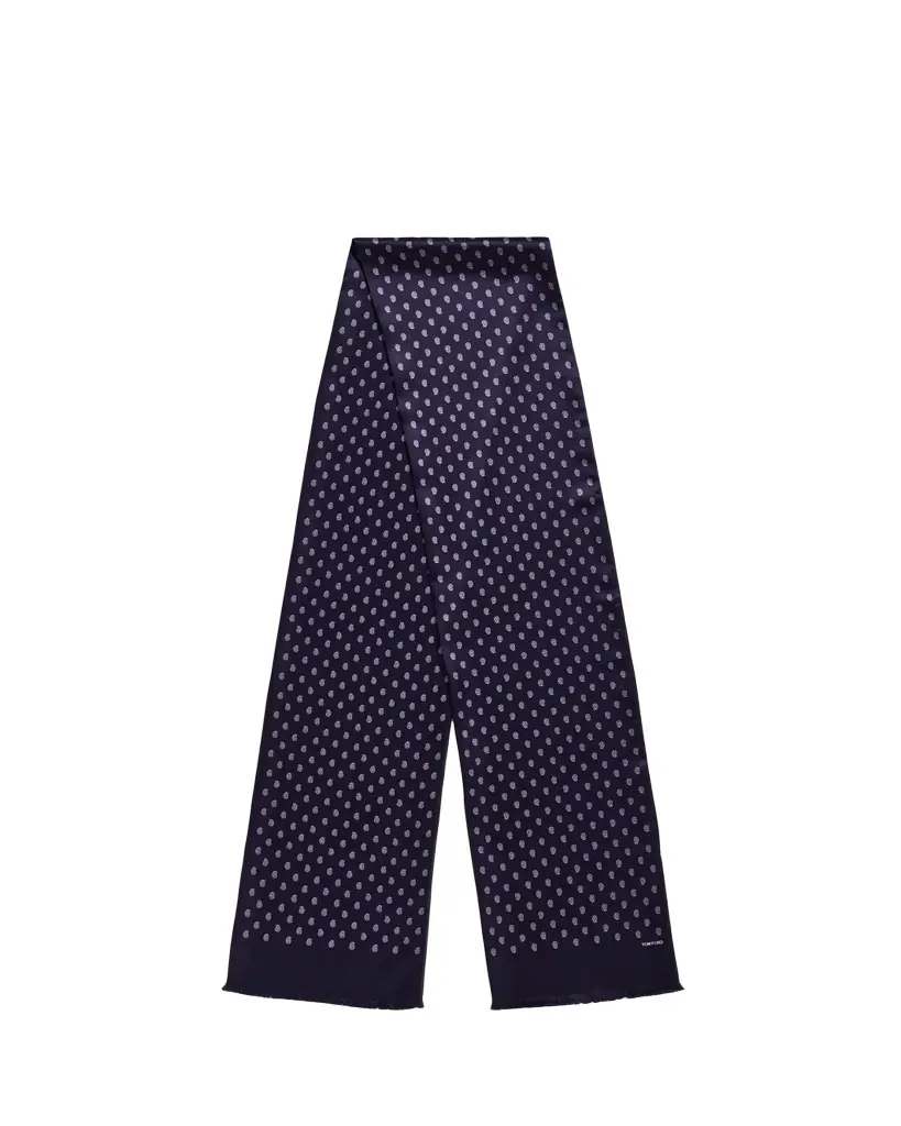 TOM FORD Men's Micro Paisley-Print Mulberry Silk Scarf