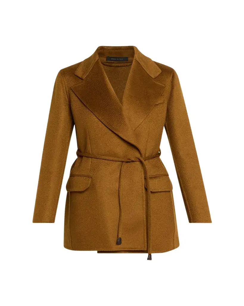 Brioni Tailored Cashmere Wrap Coat