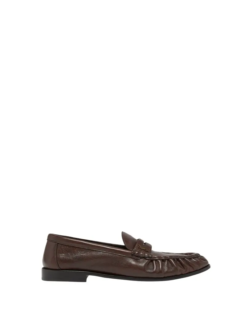 Saint Laurent Men's Le Loafer Creased Leather Mules
