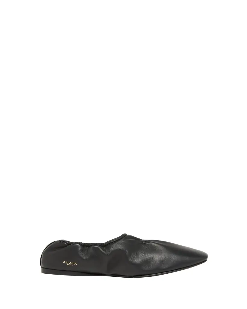 ALAIA Nappa Leather Elastic Ballerina Flats