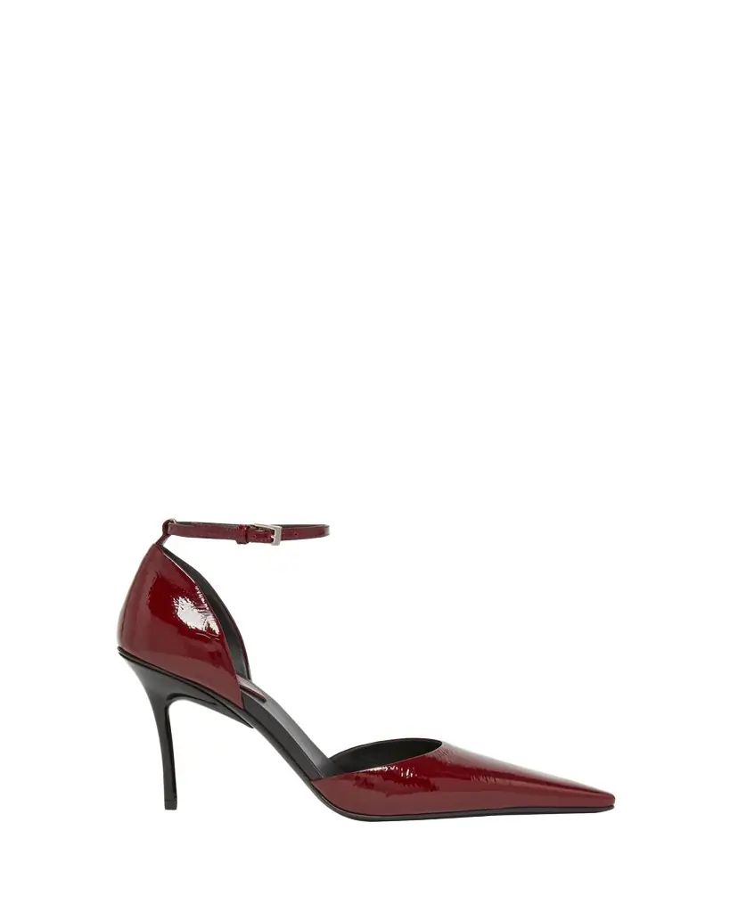 ALAIA 90mm d'Orsay Shiny Leather Ankle-Strap Pumps