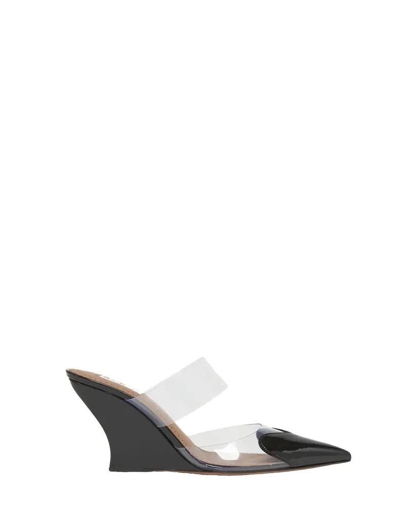 ALAIA 90mm Coeur Heart Clear Wedge Mules