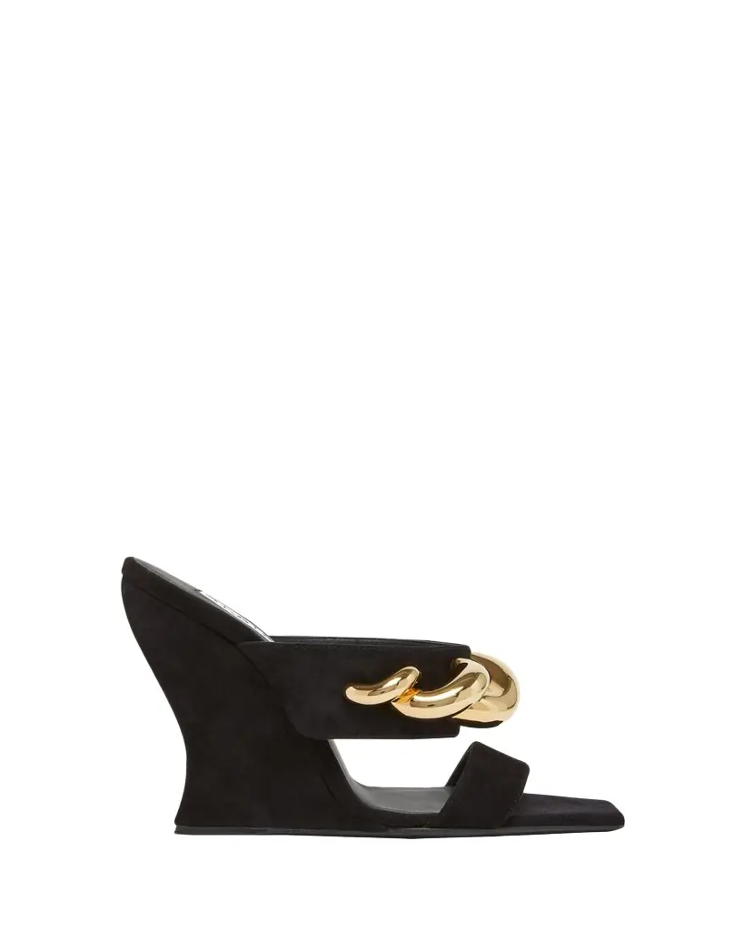 ALAIA 110mm Jewel Suede Wedge Mules