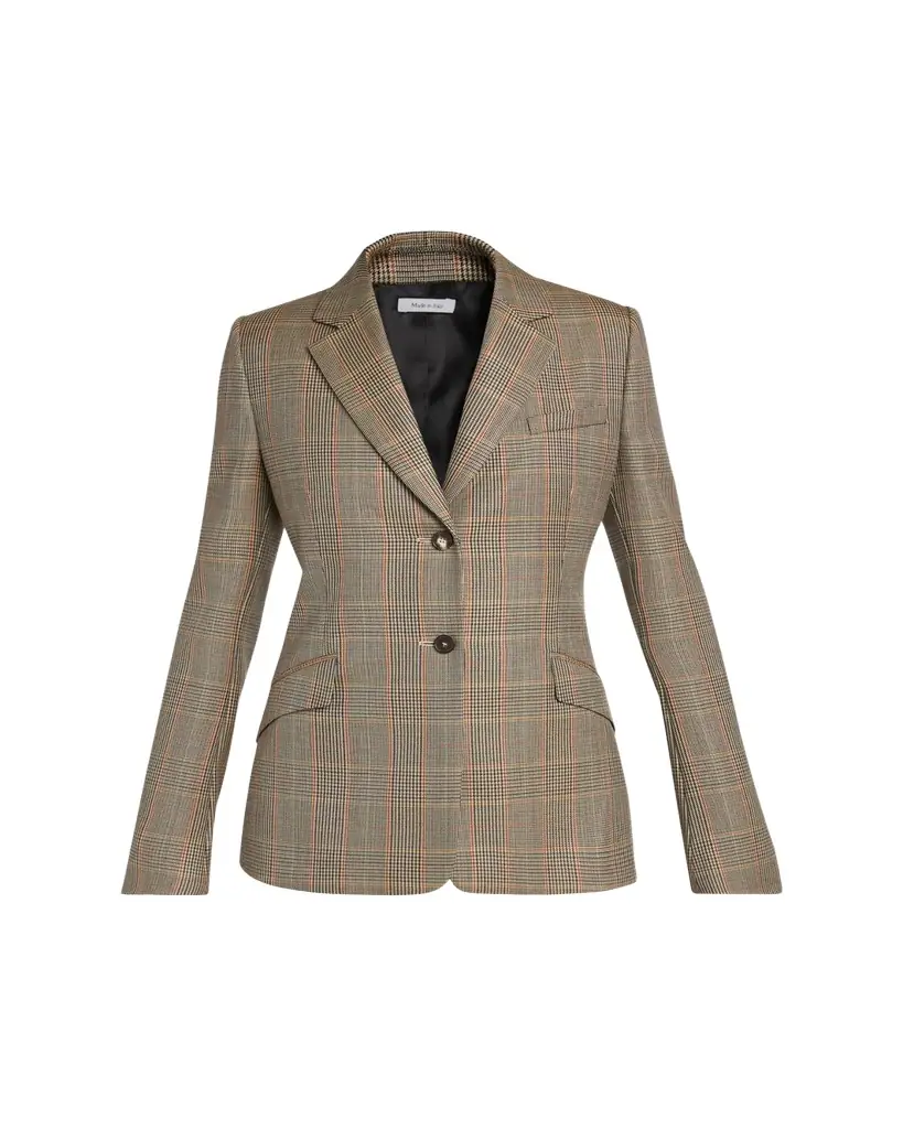 McQueen Prince Of Wales Wool Single-Breasted Blazer