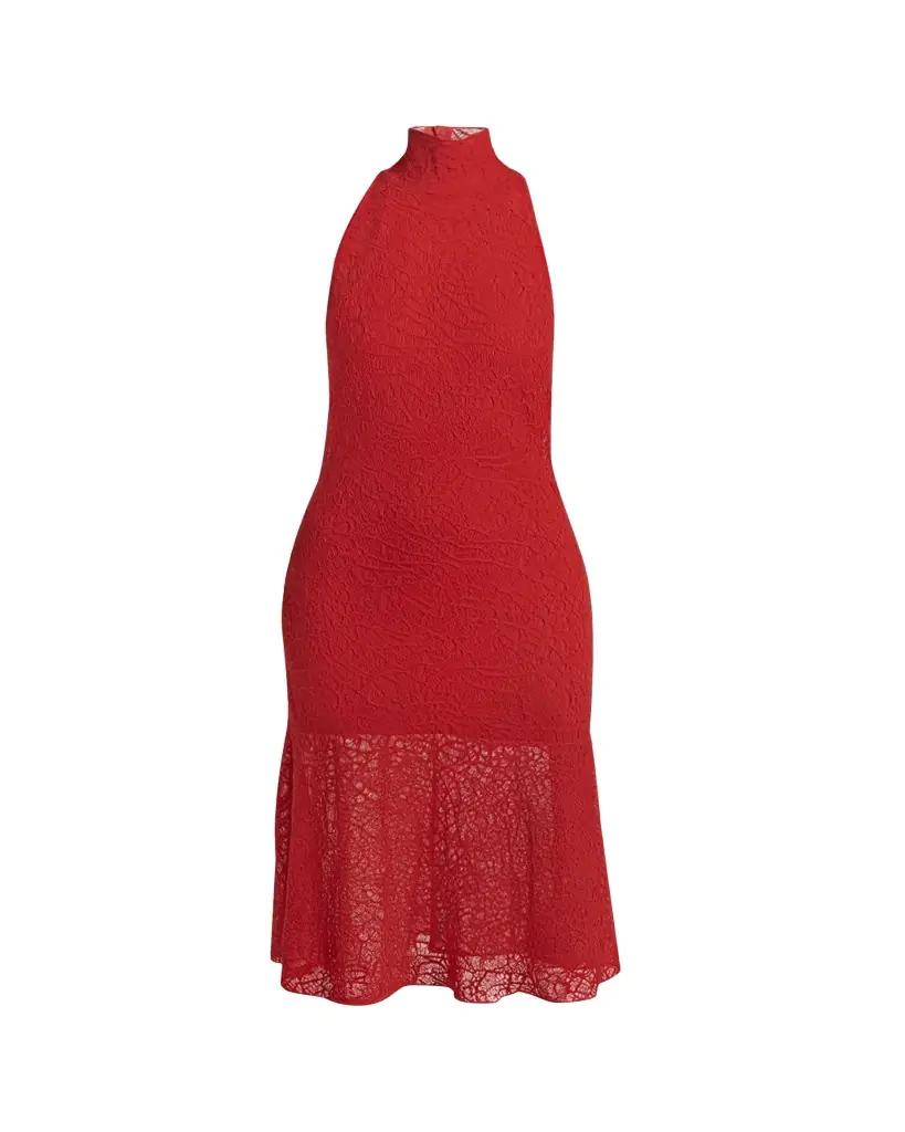 McQueen Spider Lace Halter Midi Dress