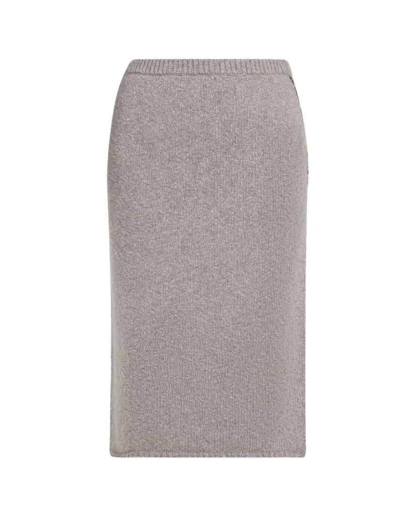 The Elder Statesman Glacier Cashmere Knit Midi Skirt