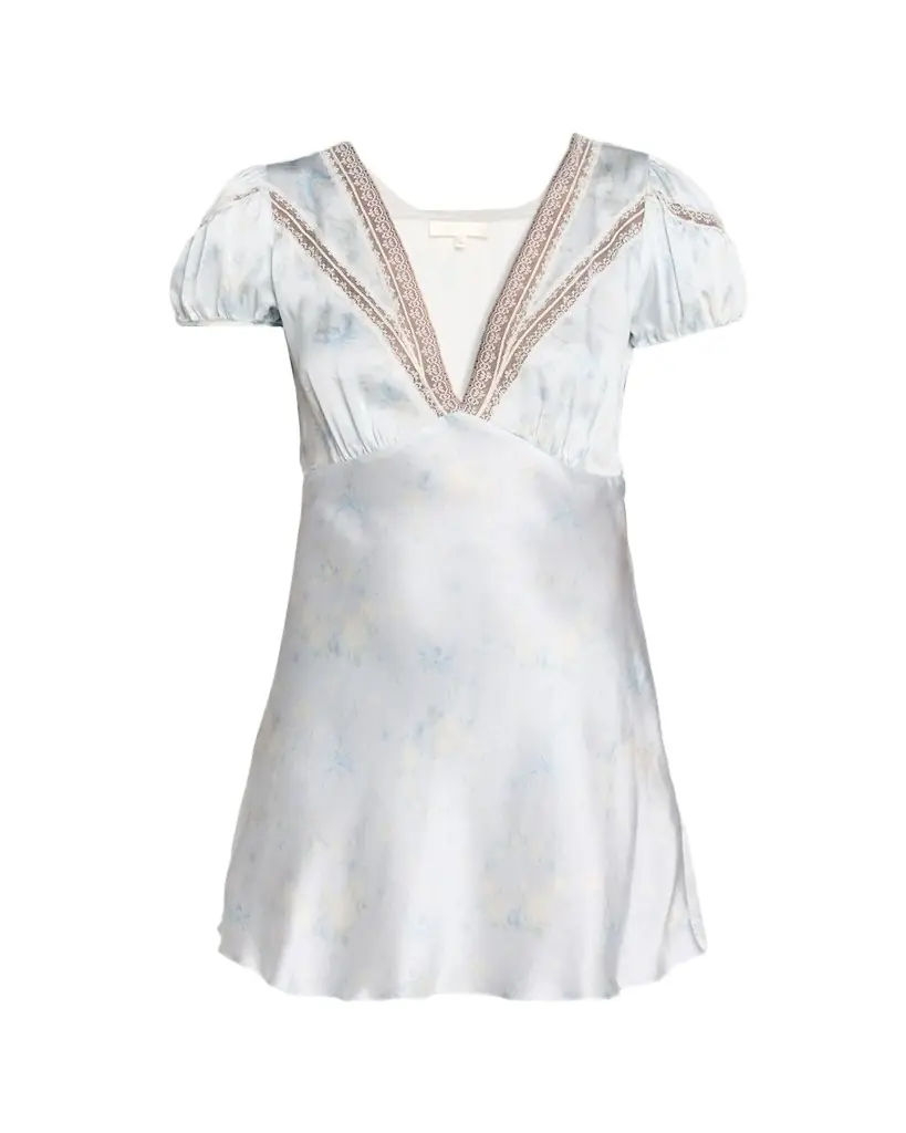 LoveShackFancy Sylara Floral Jacquard Mini Dress