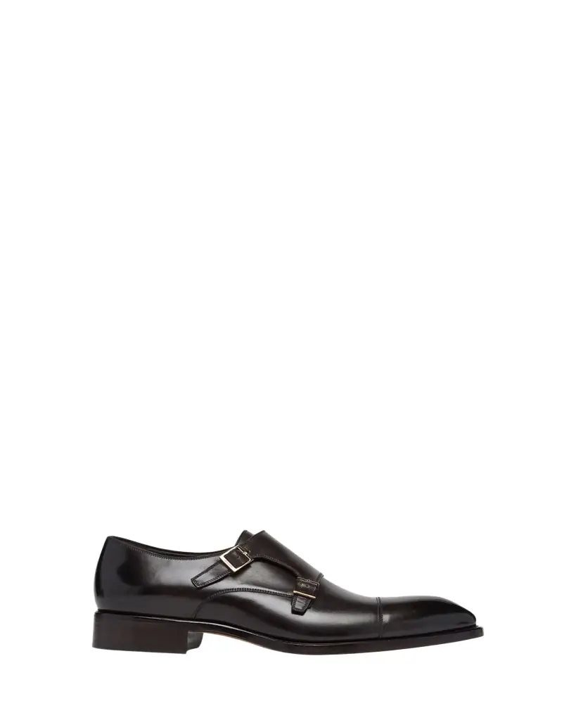 TOM FORD Men's Vincent Burnished Leather Double Monk Strap Loafers