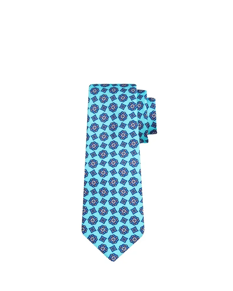 Kiton Men's Geometric Medallion Silk 7-Fold Tie