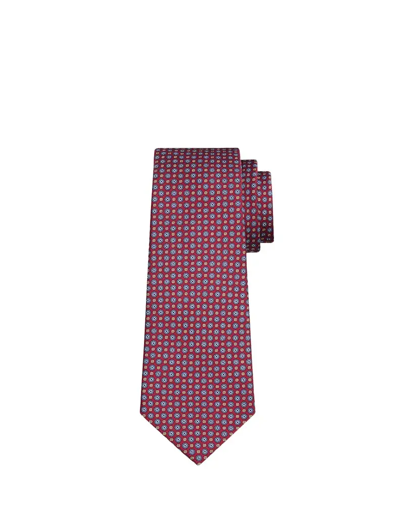 Kiton Men's Micro-Medallion Silk 7-Fold Tie