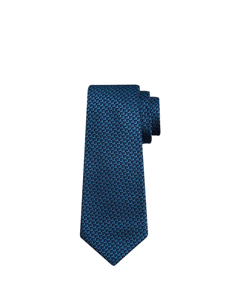 Kiton Men's Bicolor Geometric Silk 7-Fold Tie