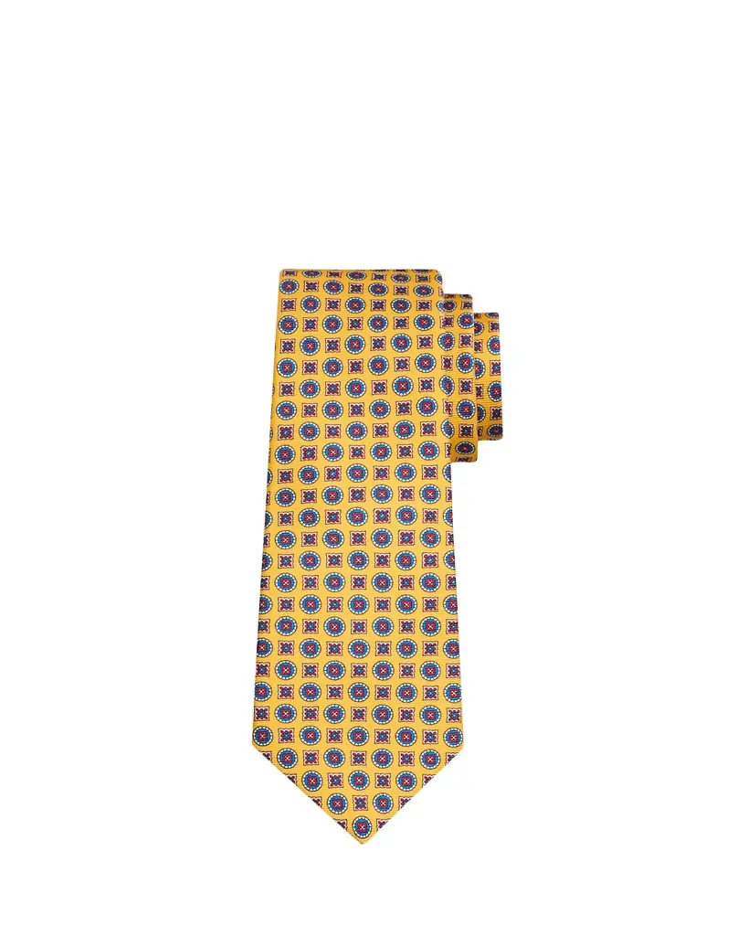 Kiton Men's Geometric Medallion Silk 7-Fold Tie