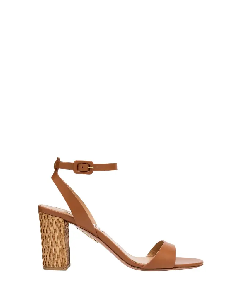 Aquazzura Sunseeker Leather Ankle-Strap Sandals