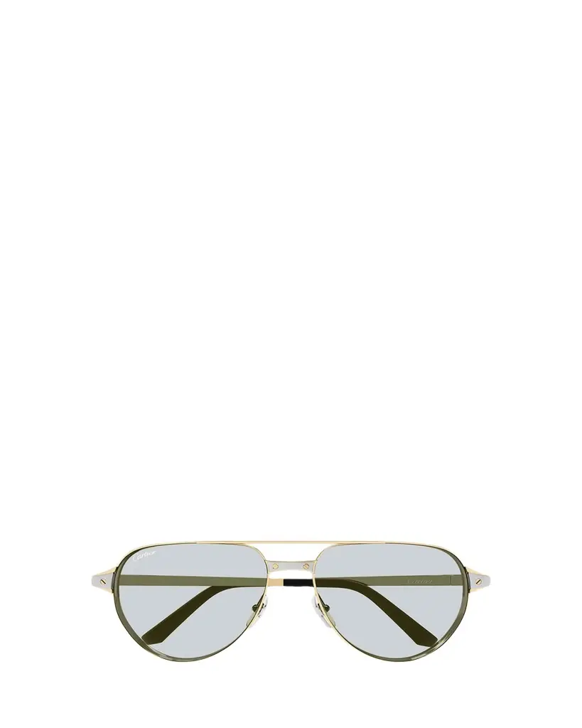 Cartier Men's CT0425S-006 Metal and Acetate Aviator Sunglasses