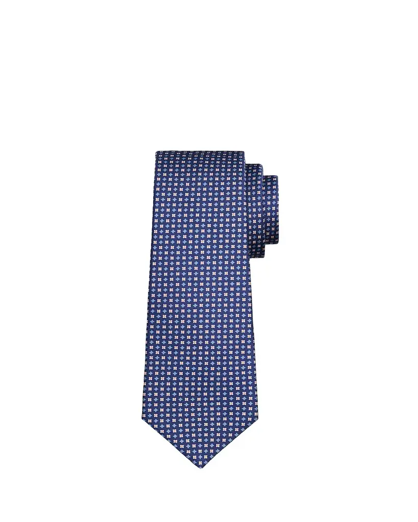 Kiton Men's Micro-Floral Silk 7-Fold Tie