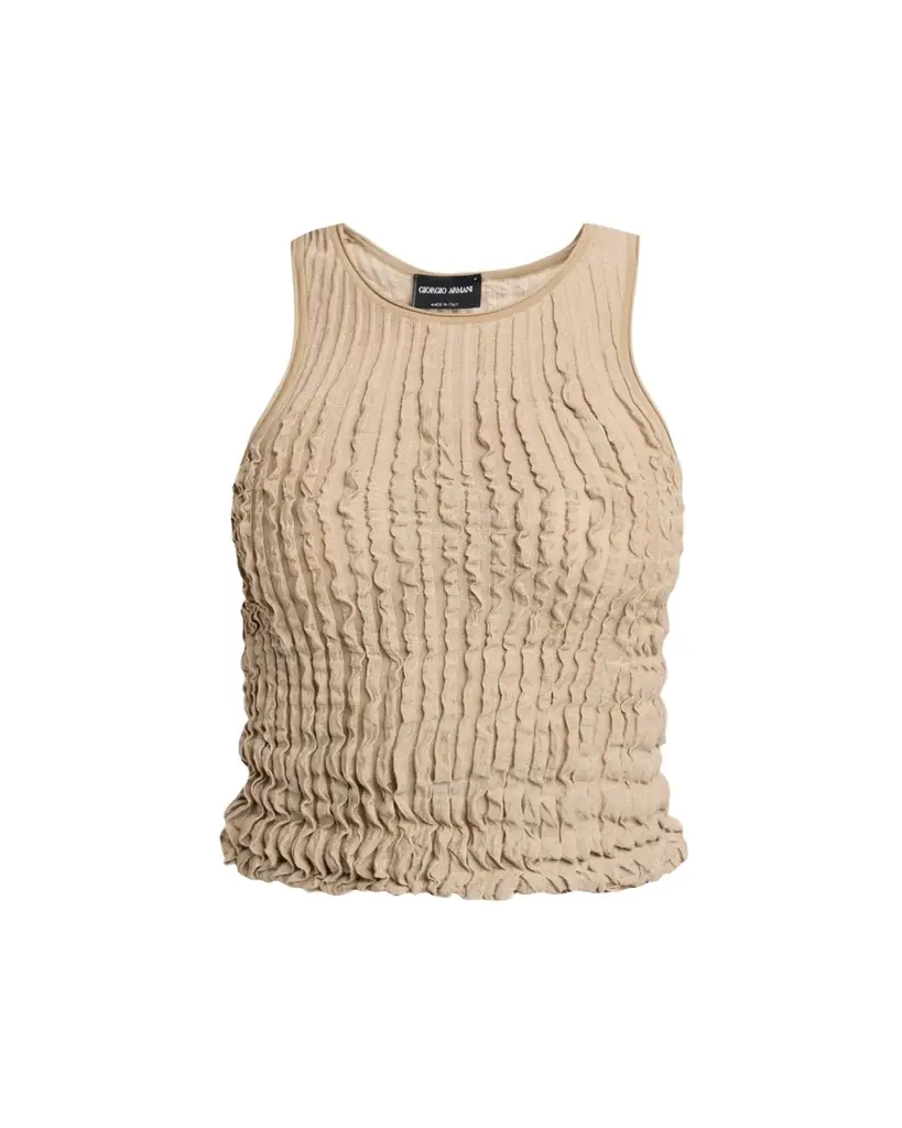 Giorgio Armani Ruffle Knit Tank Top