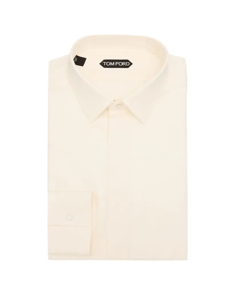 TOM FORD Men's Tonal Polka Dot Lyocell Dress Shirt
