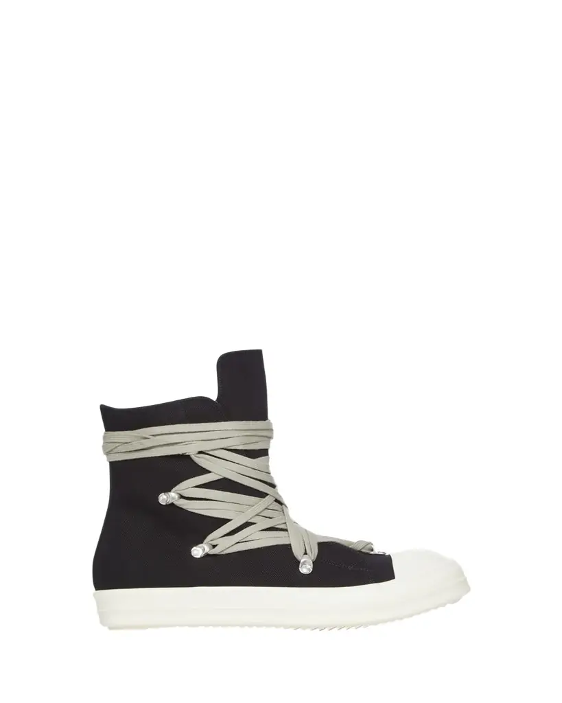 DRKSHDW RICK OWENS Men's Megalace Canvas High-Top Sneakers