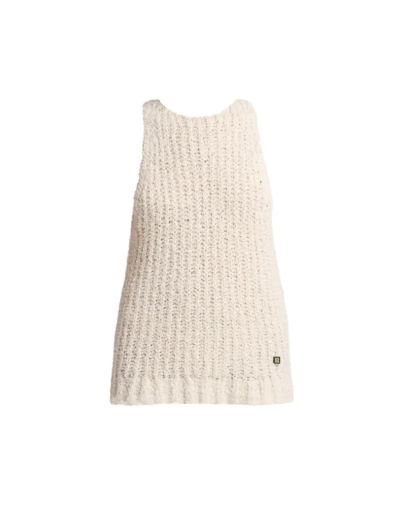 Balmain Sleeveless Cotton Blend Tank Top