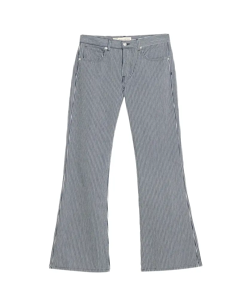 Nili Lotan Celia Striped Flare Jeans