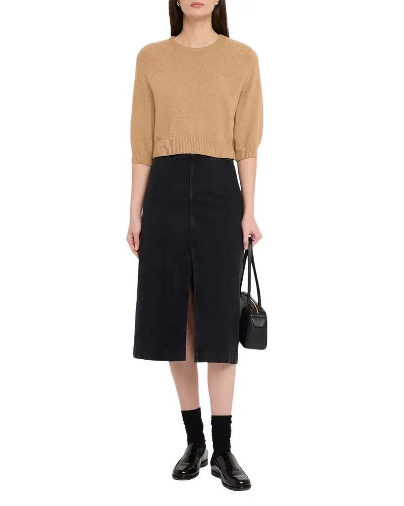 Khaite Lorelai Cropped Wool-Cashmere Sweater