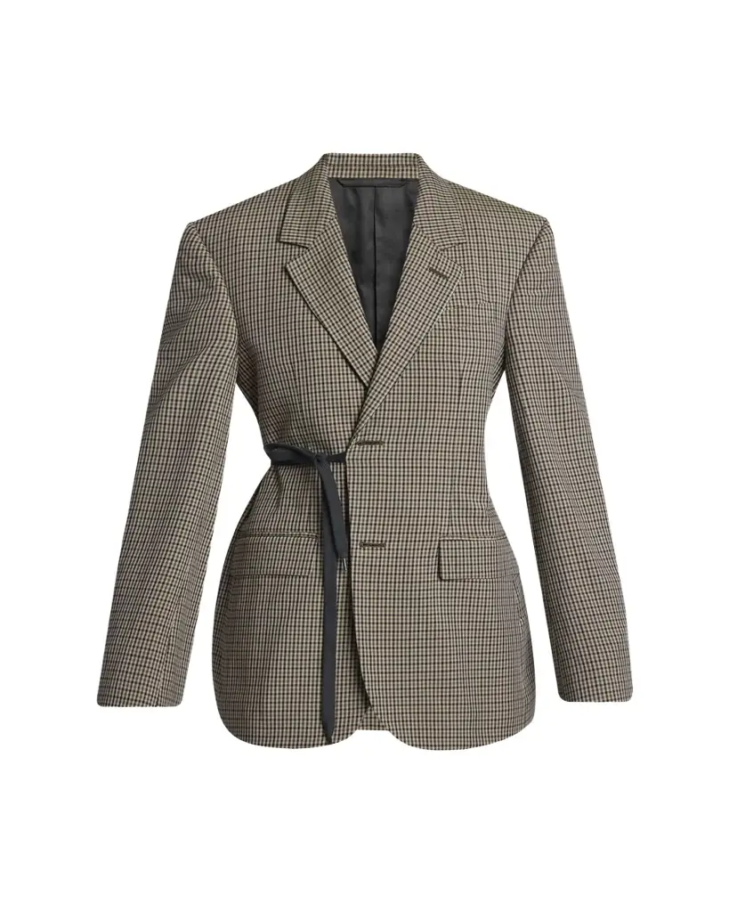 Balenciaga Check Wrap Tailored Jacket