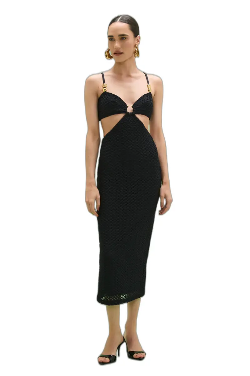 PatBo FRIDA MESH MIDI DRESS