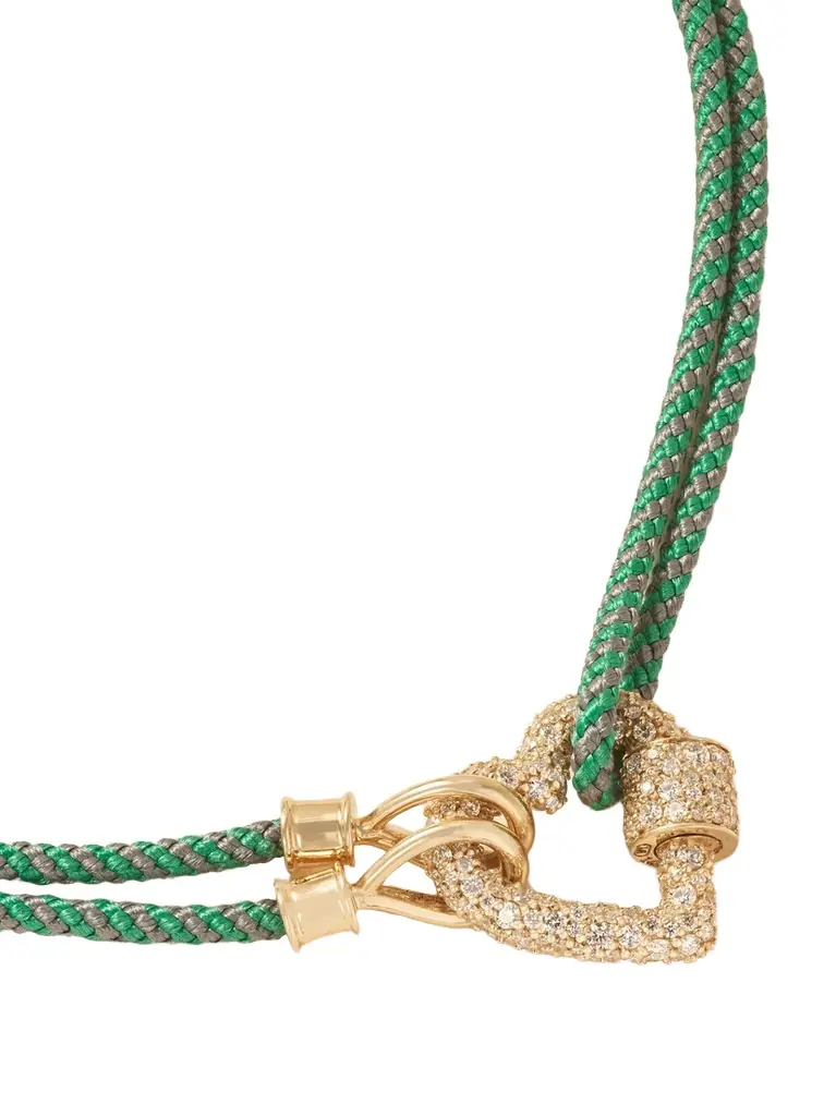 Marla Aaron 14-karat Gold, Diamond And Cord Necklace