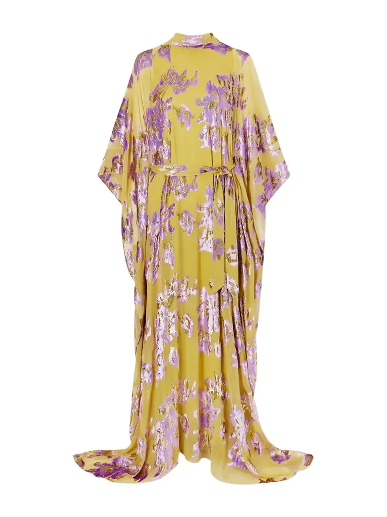 Taller Marmo Leonor Embellished Floral Devoré-velvet Silk Gown