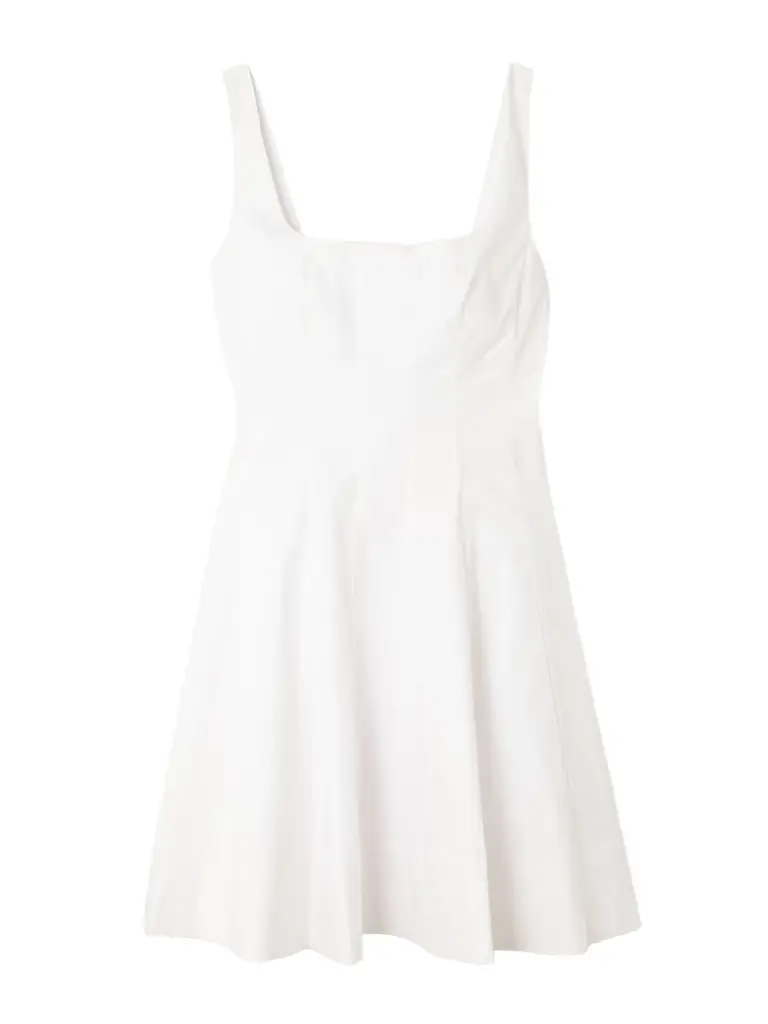 Staud Wells Pleated Cotton-blend Poplin Mini Dress